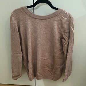 Rose colored open back knit top Size L